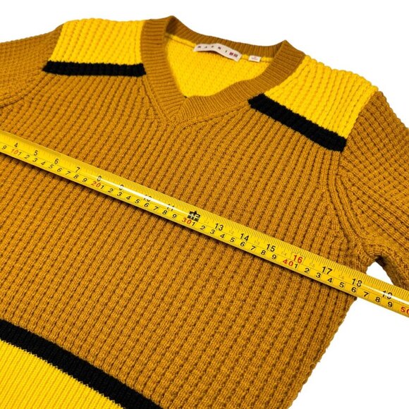Marni x Uniqlo Colab Sweater Sz.M Yellow Colorblock Grunge Funky Mid Century - Picture 6 of 11